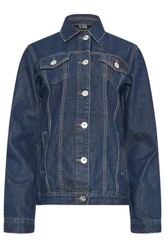 Image of Long Tall Sally - LTS Tall Indigo Cotton Denim Jacket - Women's