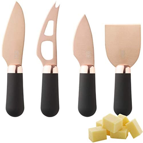 Image of Taylors Eye Witness Brooklyn Rose Gold Four Piece Cheese Knife Set - Hard Plated Blades and Soft Grip Handles for Easy Control & Comfort. No Quibble 2 Year Guarantee. Great Knives.