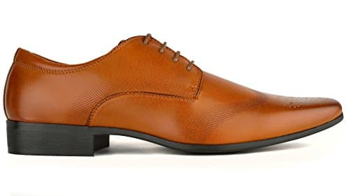 Image of Charles Southwell 'Crompton' Men's Faux Leather Brogues Formal Shoes Tan UK 9
