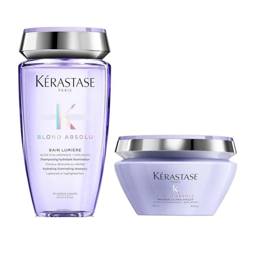 Image of Kérastase Blond Absolu, 2-Step Routine for Lightened Hair, Contains Hydrating and Illuminating Shampoo & Anti-Brass Hair Mask