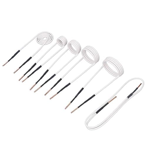 Image of 6Pcs Induction Heating Coil Induction Heater Wires 2.5mm Brass 20 30 40 50mm Forming Flat Type Heater Coil Kit