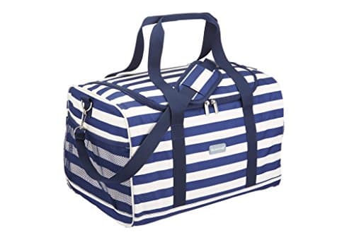 Image of KitchenCraft "We Love Summer Extra-Large Nautical-Striped Family Cool Bag, 3 L (6.5 gal) – Navy Blue/White