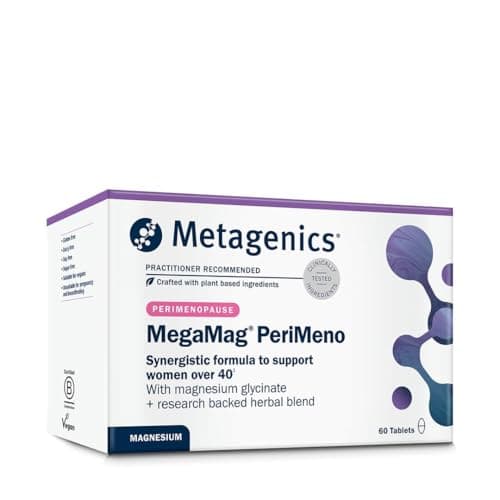 Image of Metagenics MegaMag PeriMeno - with Vitamin B6 & B12, Magnesium Glycinate, Sage, Ashwagandha and Saffron - 60 Tablets