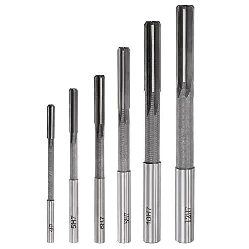 Image of sourcing map Chucking Reamer Set Lathe Machine Reamer Straight Flute Milling Cutter High Speed Steel H7 Tolerance (4mm 5mm 6mm 8mm 10mm 12mm) 6pcs