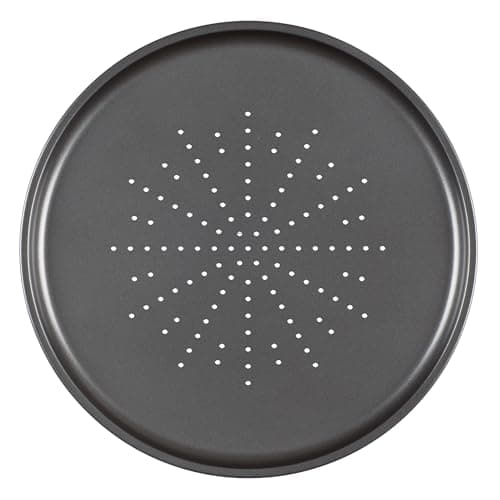 Image of Prochef Non-Stick Large 32.5cm/12.5inch Carbon Steel Pizza Tray - Fridge, Freezer & Dishwasher Safe with 5 Year Guarantee - Black
