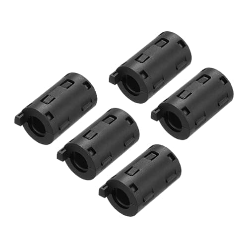 Image of sourcing map 5Pcs Ferrite Filter Ring Core RFI EMI Noise Suppression Cable Clip ID 11mm for Electronic Devices, Industry, Black