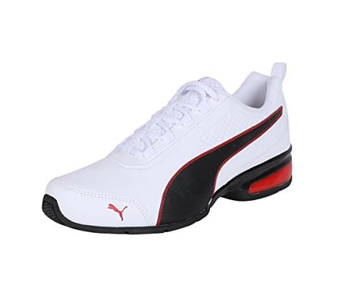 Image of Puma Unisex Adults Leader Vt Sl Road Running Shoes, Puma White-Puma Black-Flame Scarlet, 9 UK