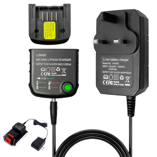 Image of 18V Lithium Ion Battery Charger Replacement for Black & Decker,Lithiumion Battery Charger Compatible with LB20 LBX20 LB2X4020 LBX4020 LBXR20 LBXR2020-OPE LBXR20-OPE Compact Design with LED Indicator