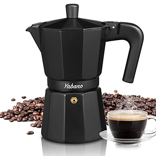 Image of Yabano Stovetop Espresso Maker - 6 Cups/300ml Classic Moka Pot for Italian Espresso, Aluminum Coffee Maker for Gas, Electric, or Ceramic Stovetops, Manual Percolator for Home & Camping