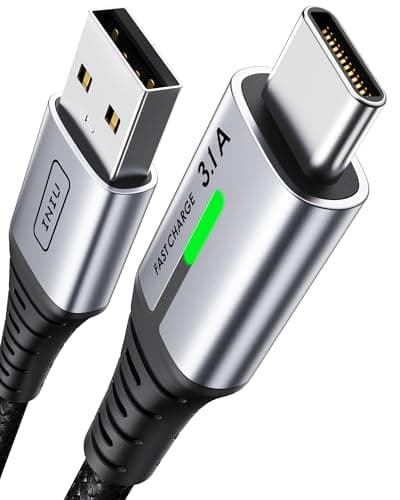 Image of INIU USB C Charger Cable, 1m 3.1A Type C Cable Fast Charging, Braided USB A to USBC Phone Charger Cable USBC for iPhone 17 Pro Max Samsung Galaxy S25 S24 Ultra Huawei P9 Pixel 10 9 Pro iPad PS5 etc.