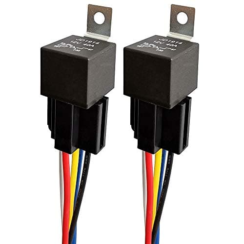 Image of Gebildet 2pcs JD1914 Car Relay Harness 12V 40A 5 Pin SPDT 12AWG Harness Sockets with Built-in Diode for Automotive Truck Van Motorcycle Boat