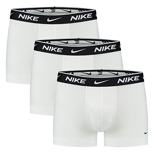 Image of Nike Underwear Men's Essential Trunks 3-Pack – Short leg, Close-fitting, Soft stretch material, White, XS