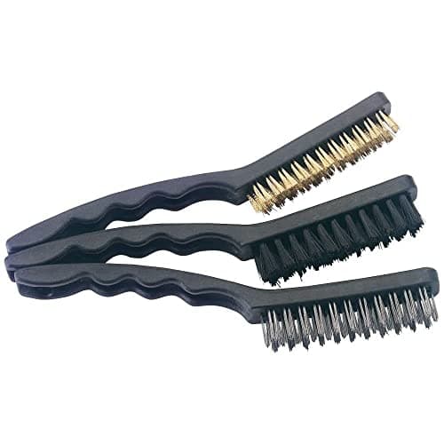 Image of Draper 26928 3-Piece Brush Set (Brass, Nylon, Stainless Steel) , Blue