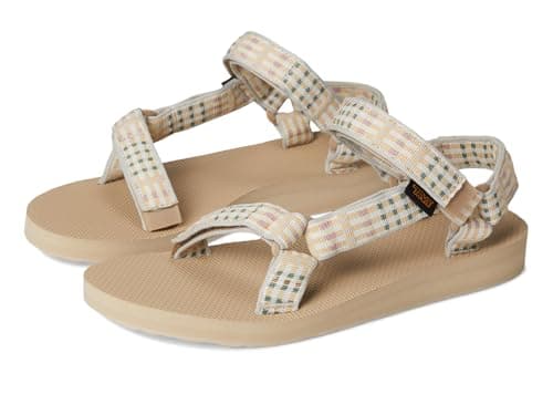Image of Teva Womens Original Universal Hook & Loop Sandals - Modern Check Taupe - 7 UK