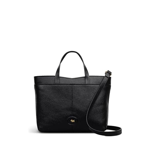 Image of RADLEY London Maldon Mews Women's Leather Medium Ziptop Handbag with Top Handle, Black