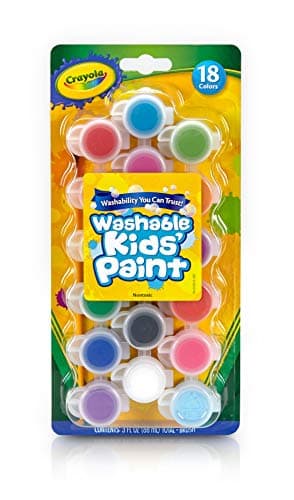 Image of CRAYOLA Washable Paints and Brush - Assorted Colours (Pack of 18) | Perfect for Any Arts & Crafts Needs - Easily Washable | Ideal for Kids Aged 3+