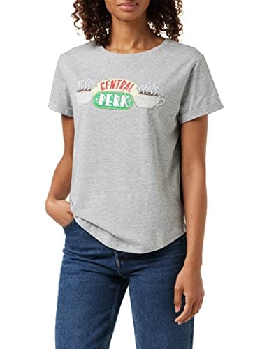 Image of FRIENDS Women's Central PERK T-Shirt, Grey (Size: Large)