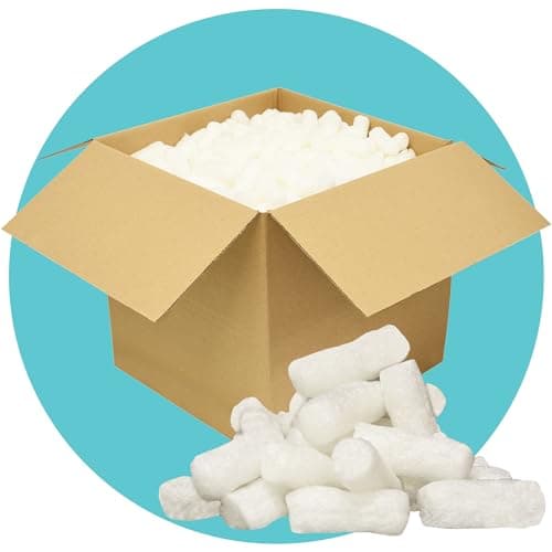 Image of Triplast White ECO Packing Peanuts (1 Cubic Ft) - Corn Starch Based, Compostable, Biodegradable & Water-Soluble - Use as Loose Fill, Void Fill, Packing Chips & Packaging Filler for Shipping