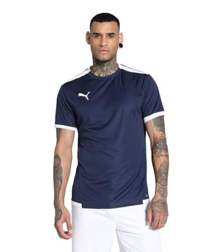 Image of PUMA Mens Teamliga Jersey Shirt, Peacoat-puma White, XL EU