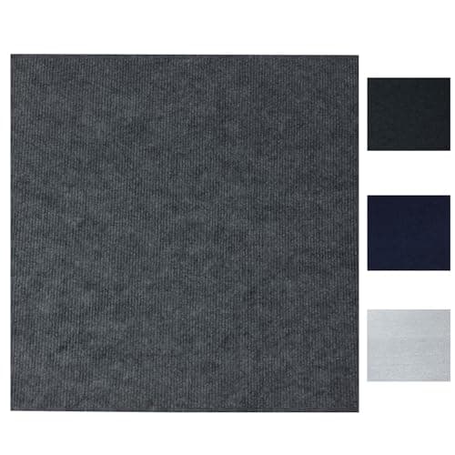 Image of Premium Self-Adhesive Carpet Tiles 20-Pack (50cm x 50cm) - 5 Sq Meters, Soft Indoor Flooring for Home, Office, Bedroom, Living Room(Self-Adhesive Dark Grey)