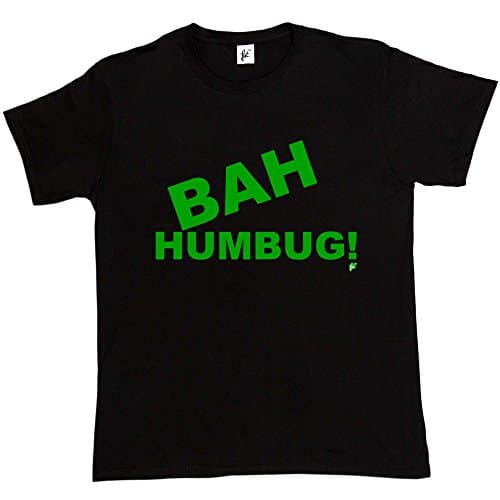 Image of Fancy A Snuggle Bah Humbug! Scrooge Grinch Grumpy Anti-Christmas Mens T-Shirt Medium Black