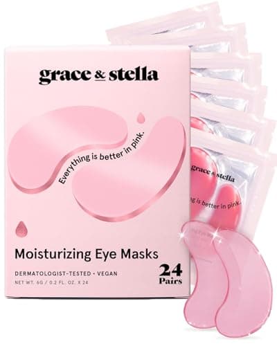 Image of Award Winning Under Eye Mask - Reduce Dark Circles, Puffy Eyes, Undereye Bags, Wrinkles - Gel Under Eye Patches, Vegan Cruelty-Free Self Care by grace and stella (24 Pairs, Pink)