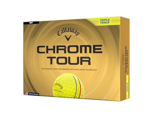 Image of Callaway Golf Chrome Tour 2026 Golf Balls, Triple Track, Yellow