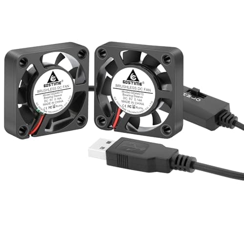 Image of GDSTIME 2PCS 40mm Fan USB DC 5V 4010 Mini USB Computer Fan 40x40x10 mm 4CM Cooling Fans 5500 RPM for Laptop TV box or Small Appliances