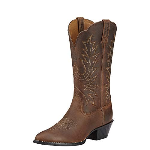 Image of ARIAT Heritage Round Toe Western Boots - Women’s Leather Cowgirl Boots, Distressed Brown, 7 UK (UK 7)