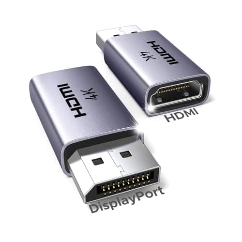 Image of UGREEN 2 Pack 4K DisplayPort to HDMI Adapter DP to HDMI Converters 4K@30Hz/2K@60Hz/1080P@120Hz Uni-Directional Aluminum Male to Female Compatible with Multi-Monitor, Projector, HP, AMD, GPU, NVIDIA