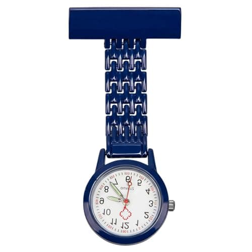 Image of ZenithCove Nurses Fob Watch, Easy Read Nurse Watch Glow in The Dark Lapel Pin Watch Alloy Quartz Movement Pocket Clock with Pin Clip-on Hanging Pendant Brooch for Nurse Doctor Paramedics (Blue)