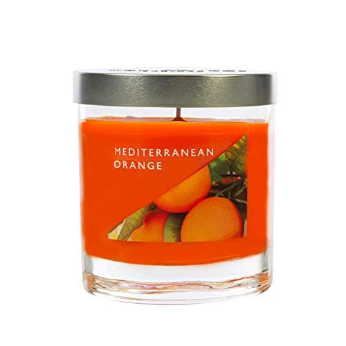 Image of WAX LYRICAL Medium Wax Fill Candle Mediterranean Orange. Burn Time Approx 50 Hours Jar, Silver