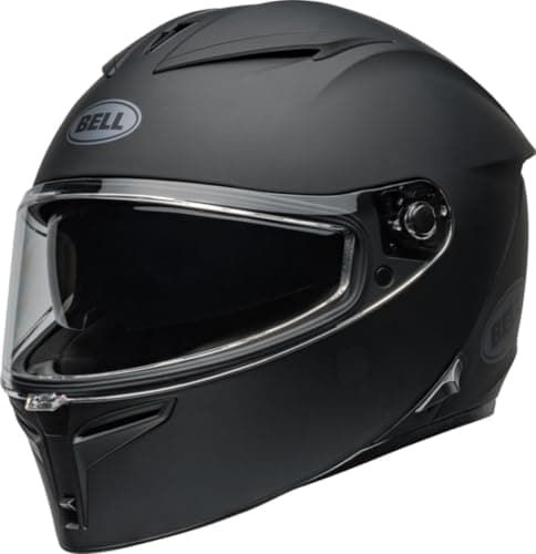 Image of Bell Lithium Solid ECE Helmet, Integrated Sun Shield, Multi-Density EPS Liner, Clickrelease V2 Shield, Pinlock Ready, Optimum Fitment, Matte Black, Size: 2X