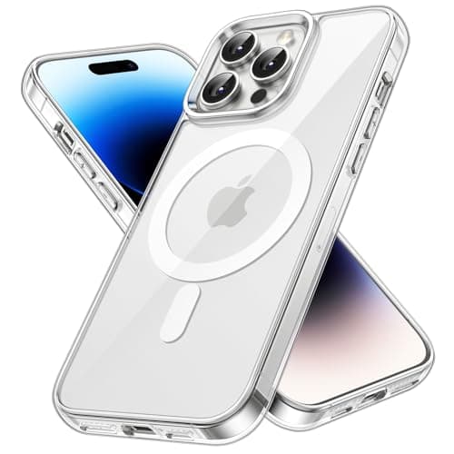 Image of JETech Magnetic Case for iPhone 14 Pro 6.1-Inch Compatible with MagSafe Wireless Charging, Shockproof Phone Bumper Cover, Anti-Scratch Clear Back (Clear)