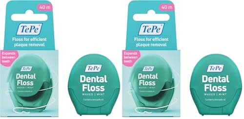 Image of TePe Dental Floss, pfas Free Floss, Multiple Threads and Increase Surface for a Gentle and efficient Cleaning Between Teeth, for no to Narrow Gaps (Pack of 2)