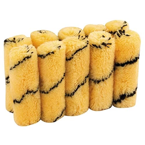 Image of Draper 82550 100mm Tiger Stripe Paint Roller Sleeves (Pack of 10), Yellow