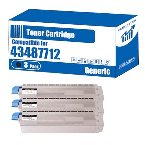 Image of Compatible for Okidata OKI 43487712 43487711 43487710 43487709 Toner Cartridge C8600 C8600dn C8600dtn C8600n C8800dn C8800dtn Printers (3 Pack Black)