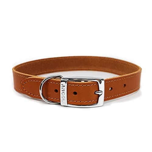 Image of Ancol Heritage Comfortable Die Cast Fitting Leather Dog Collar - Tan Bridle Leather Pet Training Accessory - Durable Supple Design for Puppies and Dogs - 35-43cm Size 4