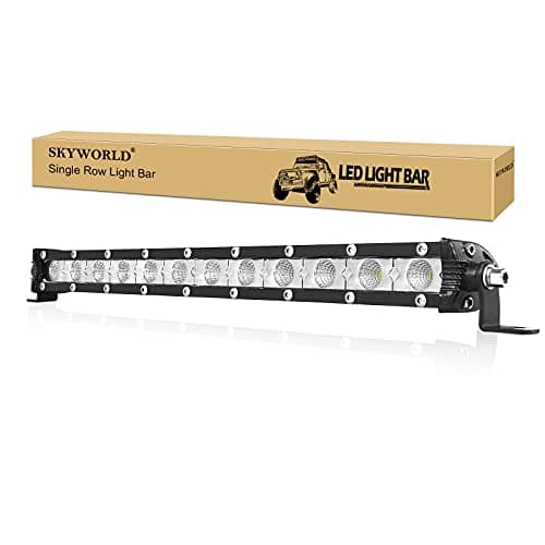 Image of SKYWORLD Single Row LED Light Bar 13 inch 60W Flood Beam 12V 24V Slim Offroad Driving Fog Lights Work Lamp for 4x4 Truck Car ATV SUV Vehicle Boat Lighting, Waterproof 6000K White