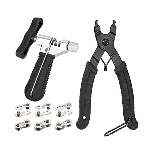 Image of Bike Link Plier+Chain Breaker Splitter+6 Pairs Bicycle Missing Link, Chain Plier Quick Link Opener Remover Plier for 6/7/8/9/10 Speed Chains Repair | Professional Bike Chain Repair Tool Kit