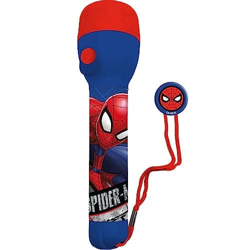 Image of HOVUK Spiderman LED Kids Flashlight 16cm, Lightweight Travel Torch, Summer Light for Reading, Camping and Emergencies - Gift for Children Boys 3+Years, Blue