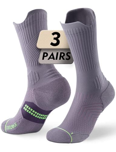 Image of Juclise Compression Running Crew Socks For Women, Moisture Wicking Cushion Anti-Blister Hiking Athletic Socks (UK, Numeric, 8, 12, Regular, Regular, Lunar Rock)