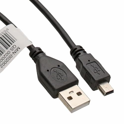 Image of kenable USB 2.0 A to Mini-B Cable 24AWG Hi-Speed 5 Pin Power & Data Lead for Digital Cameras External Hard Drives 3m Black