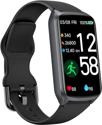 Image of Amzhero Health Fitness Tracker with 24/7 Heart Rate, Pedometer, Sleep Monitor, Step Counter, 5ATM Waterproof Activity Trackers and Smart Watches for Women Men Kids (S & L Bands Included)