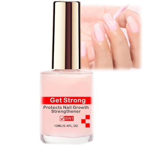 Image of 3 In 1 Nail Strengthener, Nail Strengthener & Hardener for Weak Nails, Nails Hardener Extra Strong and Growth, Quick Dry Strengthening Na/il Polish, Na/il Repair for Damaged, Weak, Thin Na/ils
