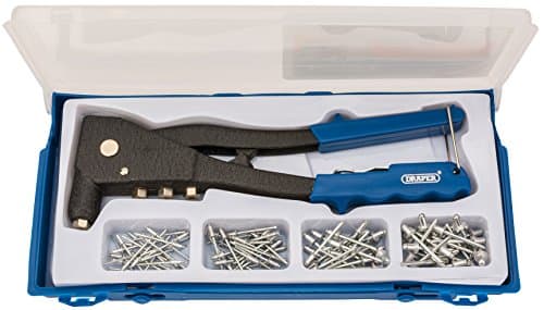 Image of Draper 27843 Hand Pop Riveter Riveting Gun Kit + 100 Assorted Rivets