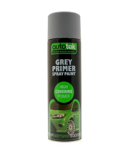 Image of Autotek Professional High Covering Power Spray Paint, Grey Primer, 500 ml