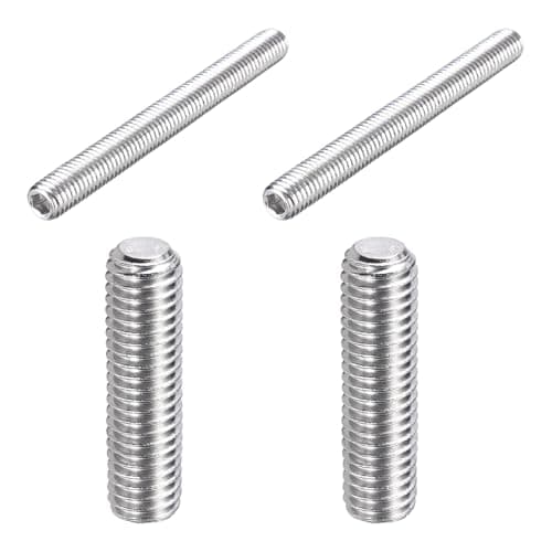 Image of sourcing map 4 Pcs M8-1.25 x 80mm Grub Screws, 304 Stainless Steel Cup Point Allen Head Screws Internal Hex Socket Drive for Bathroom Fixtures Repair Furniture DIY Project