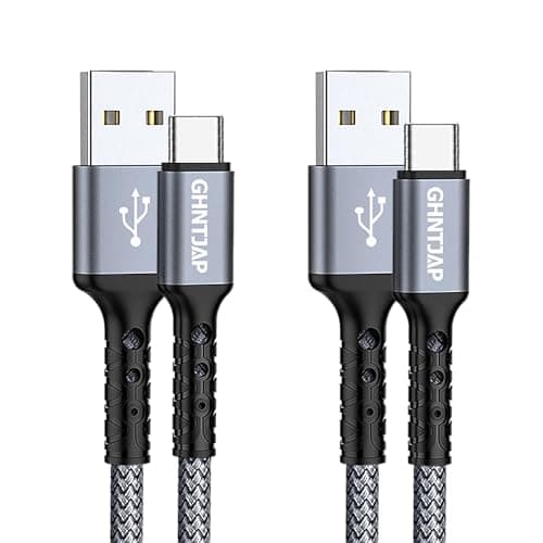 Image of GHNTJAP USB C Charger Cable 1.5M 2-Pack,USB to USB C Cable 3A Fast Charging Nylon Braided Compatible with iPhone16/15,Galaxy S24/S23/S22,Huawei,Pixel,iPad,Switch - Grey