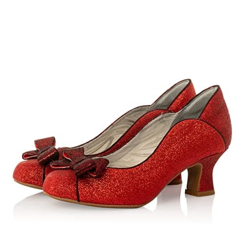 Image of Ruby Shoo Women's Robyn Low Heel Court Shoes Red Glitter UK 7